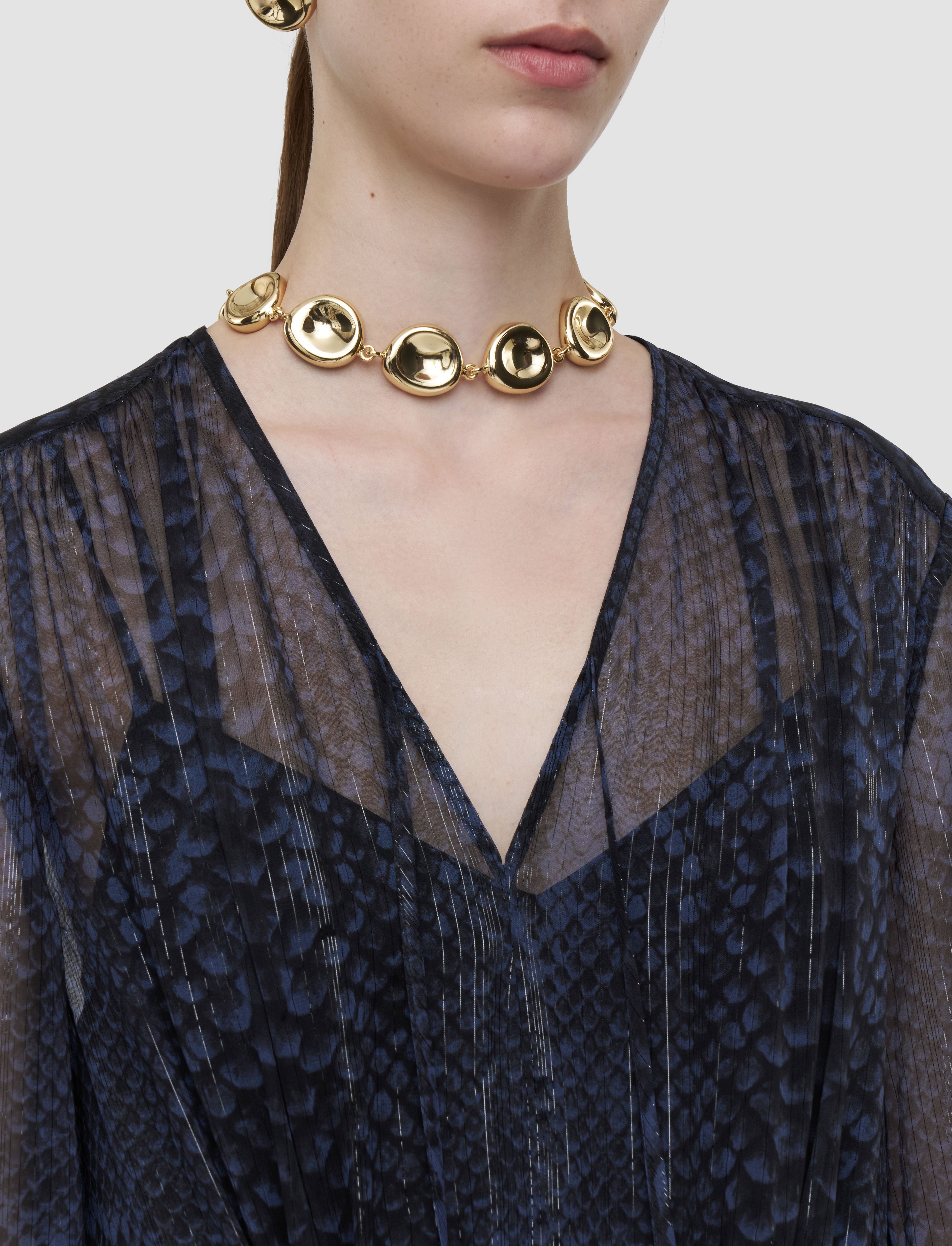 blue-dalores-snake-lurex-chiffon-dress-JOSEPH