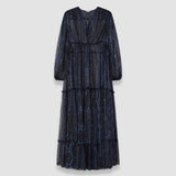 Blue Dalores Snake Lurex Chiffon Dress - Joseph