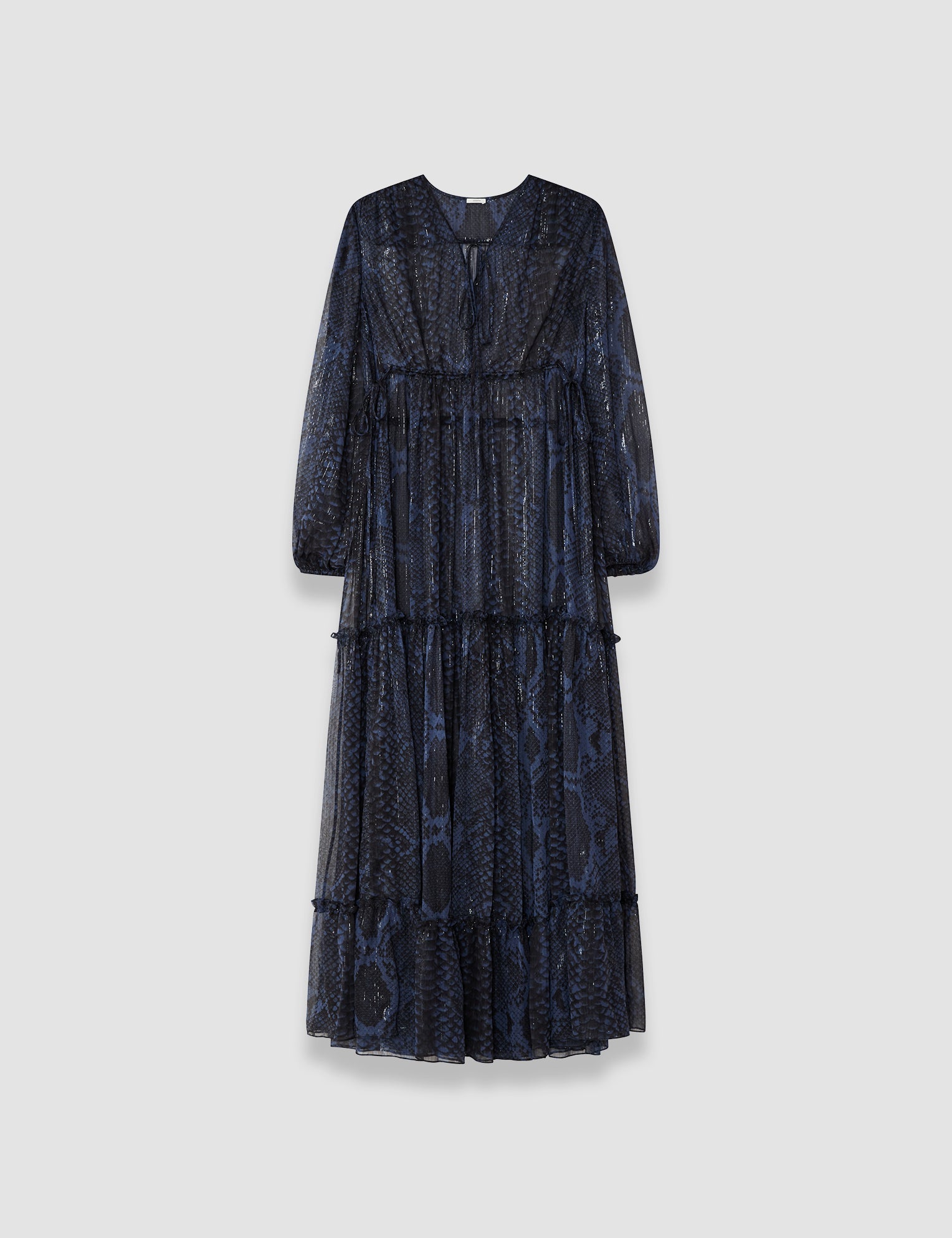 Blue Dalores Snake Lurex Chiffon Dress - Joseph