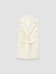 White Diafa Cotton Linen Jacket - Joseph