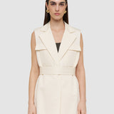 White Diafa Cotton Linen Jacket - Joseph