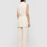 White Diafa Cotton Linen Jacket - Joseph
