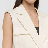 White Diafa Cotton Linen Jacket - Joseph