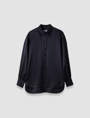 Black Dieu Double Satin Blouse - Joseph