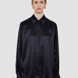 Black Dieu Double Satin Blouse - Joseph
