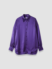 Purple Dieu Double Satin Blouse - Joseph