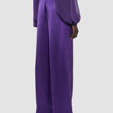Purple Dijon Double Satin Trousers - Joseph