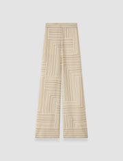 Beige Dijon Printed Silk Trousers - Joseph