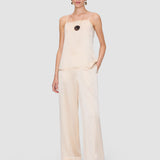 Beige Dijon Silk Satin Trousers - Joseph