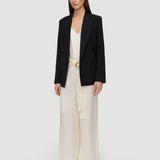 White Dijon Silk Satin Trousers - Joseph