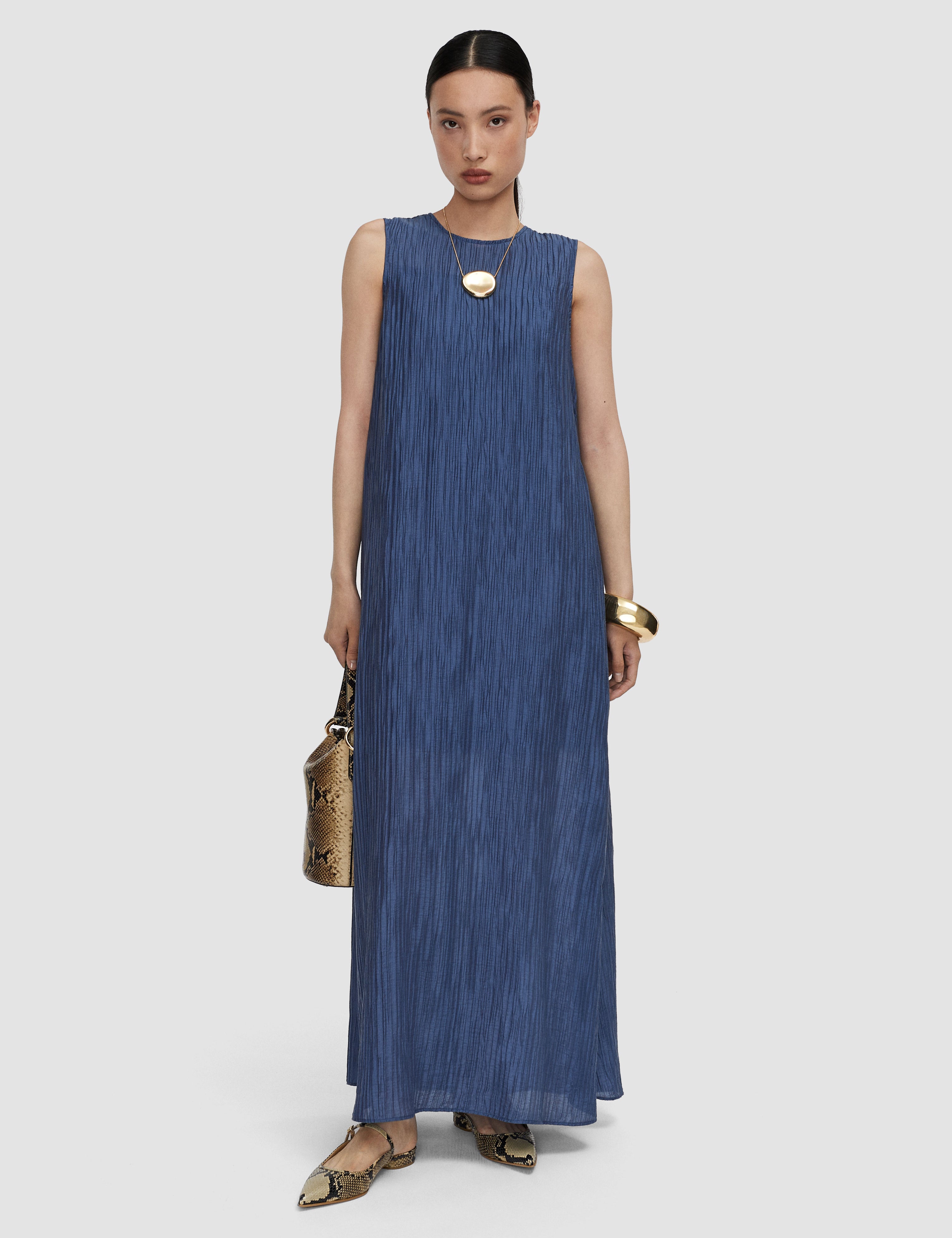 Blue Dion Fluid Crinkle Dress - Joseph