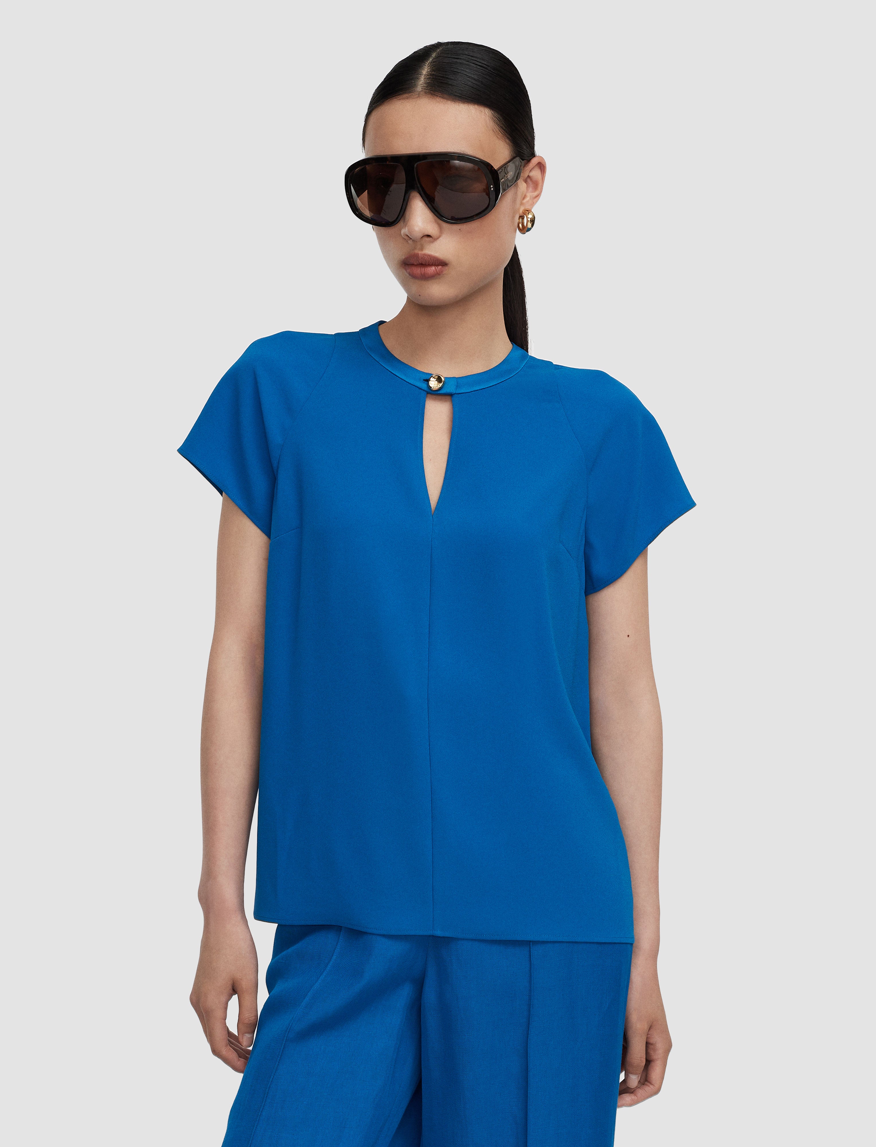 bleu-top-donna-en-crepe-JOSEPH