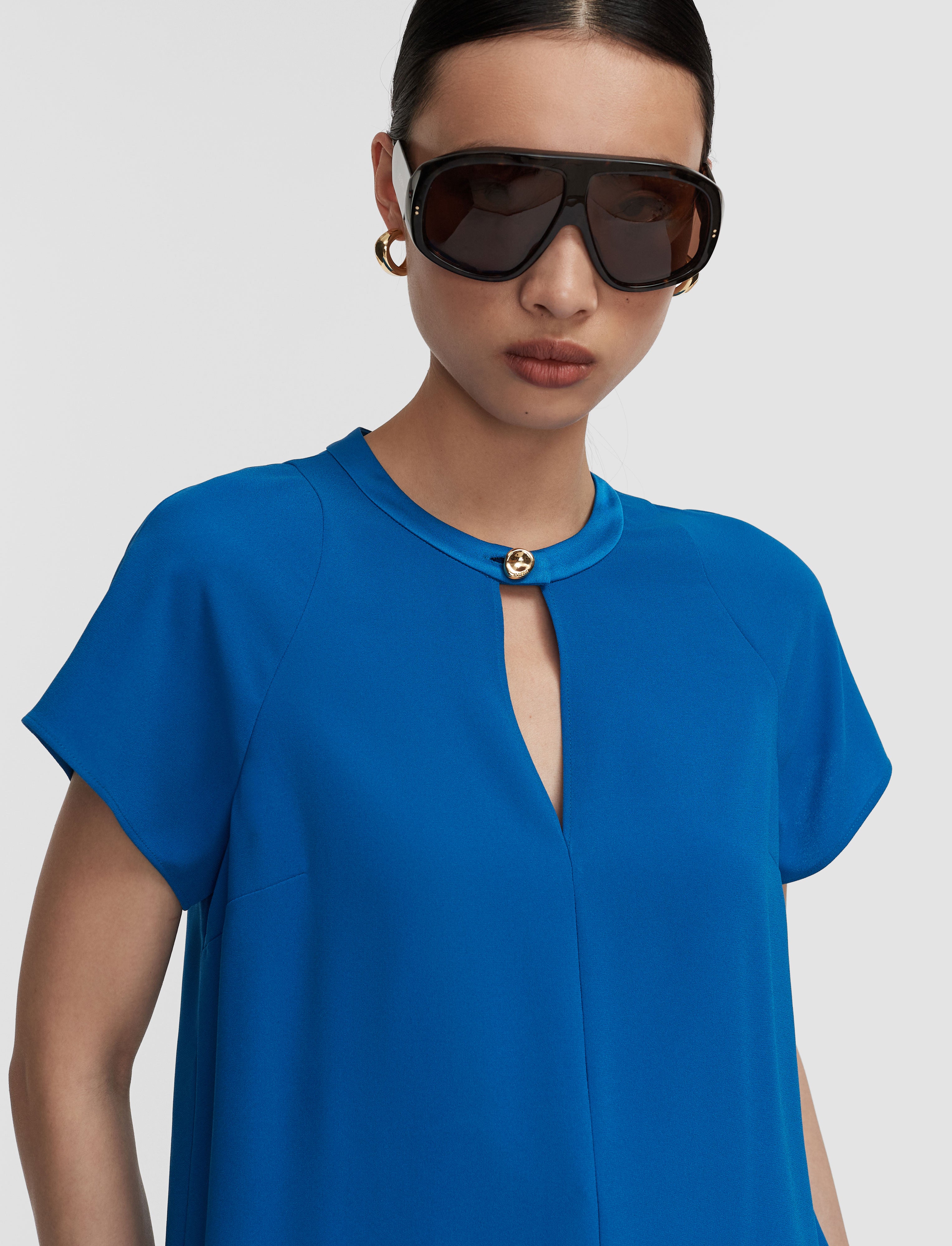 bleu-top-donna-en-crepe-JOSEPH