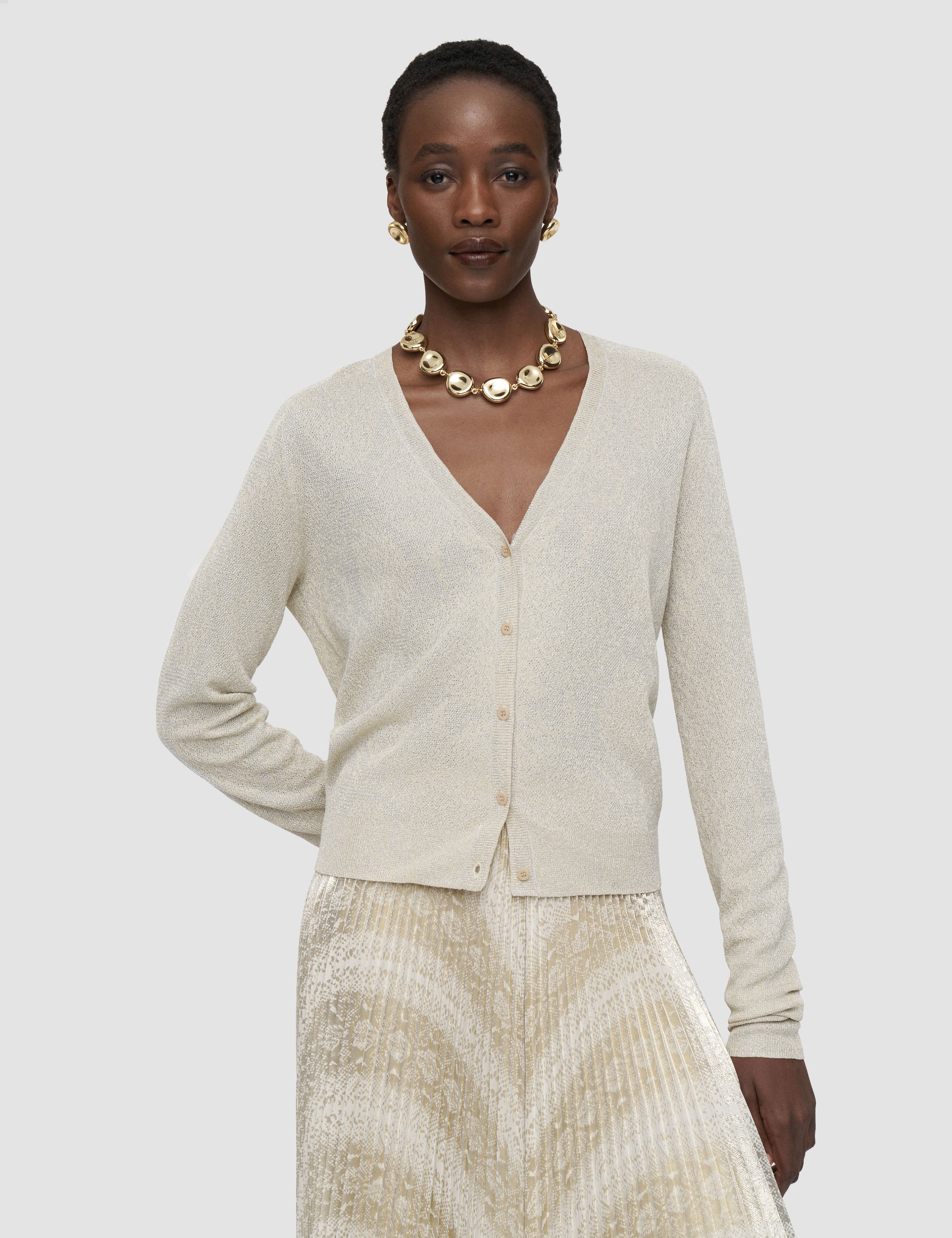 Gold Doris Lurex Snake Knit Knitwear - Joseph