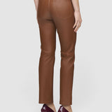 Brown Duke Leather Stretch Trousers - Joseph
