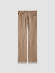 Brown Duke Leather Stretch Trousers - Joseph