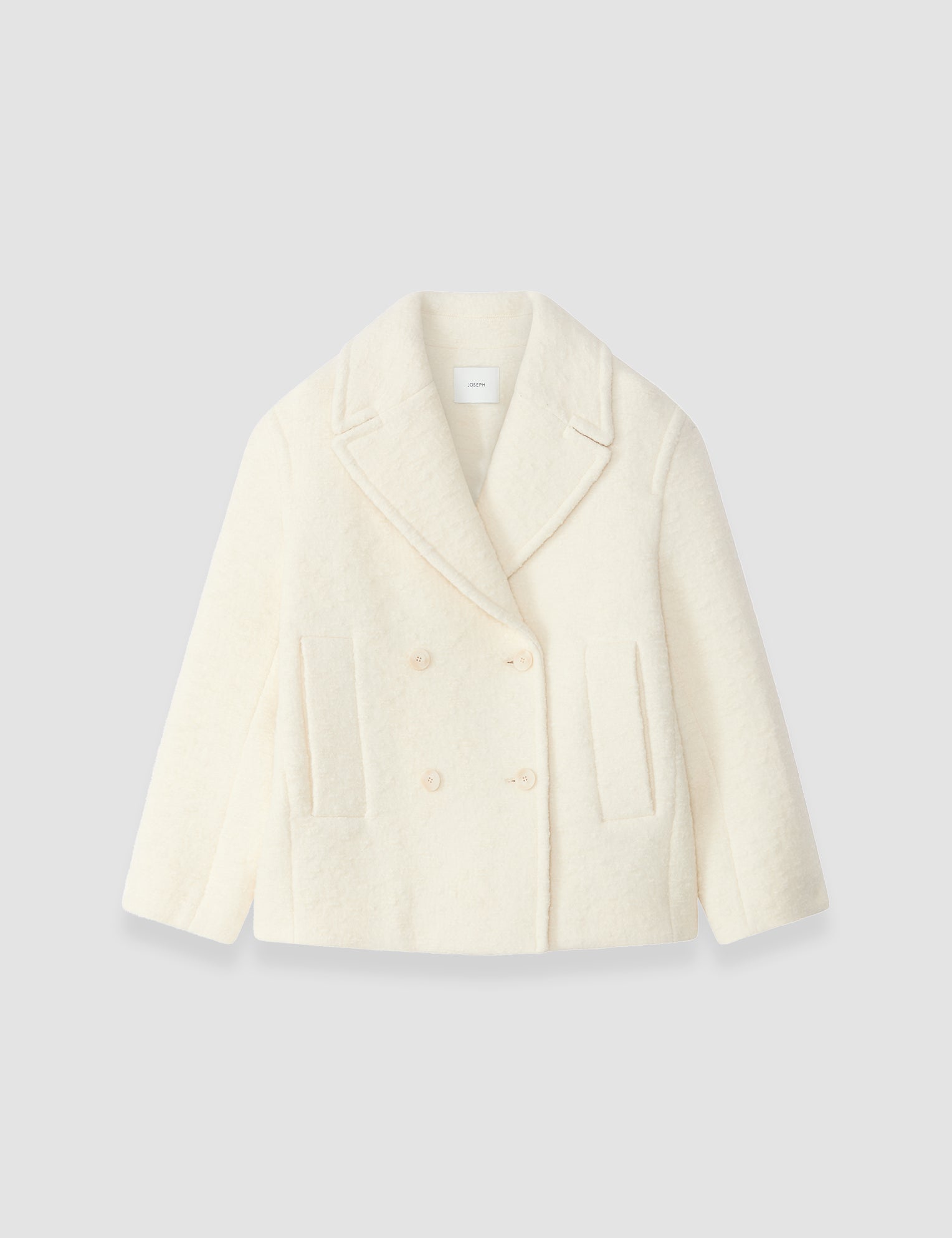 White Eddie Wool Boucle Coat - Joseph