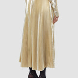 Gold Essai Lamé Silk Skirt - Joseph