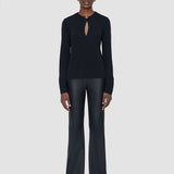 Black Fabiola Fluid Jersey Blouse - Joseph