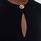 Black Fabiola Fluid Jersey Blouse - Joseph