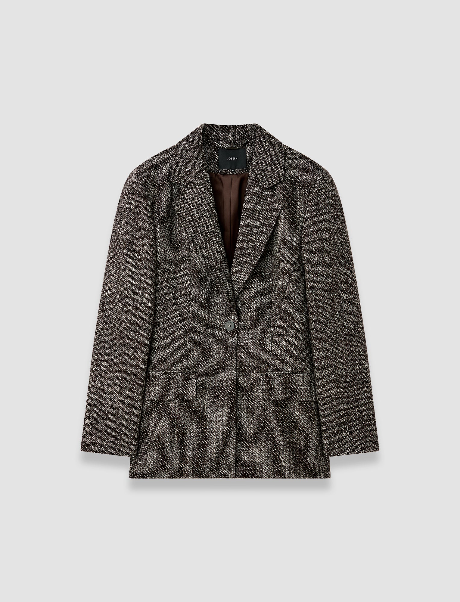 marron-veste-fallon-en-laine-texturee-JOSEPH