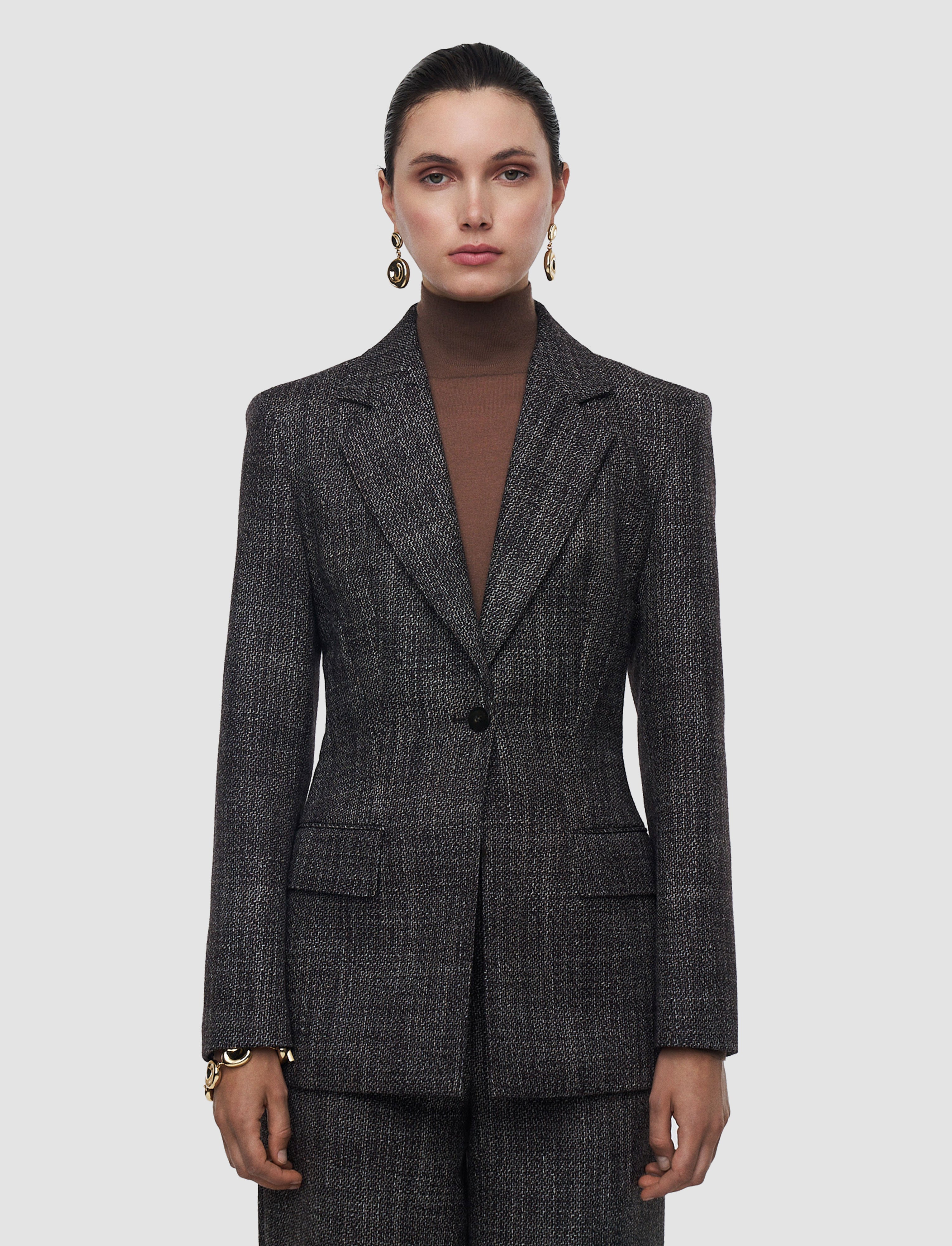 marron-veste-fallon-en-laine-texturee-JOSEPH