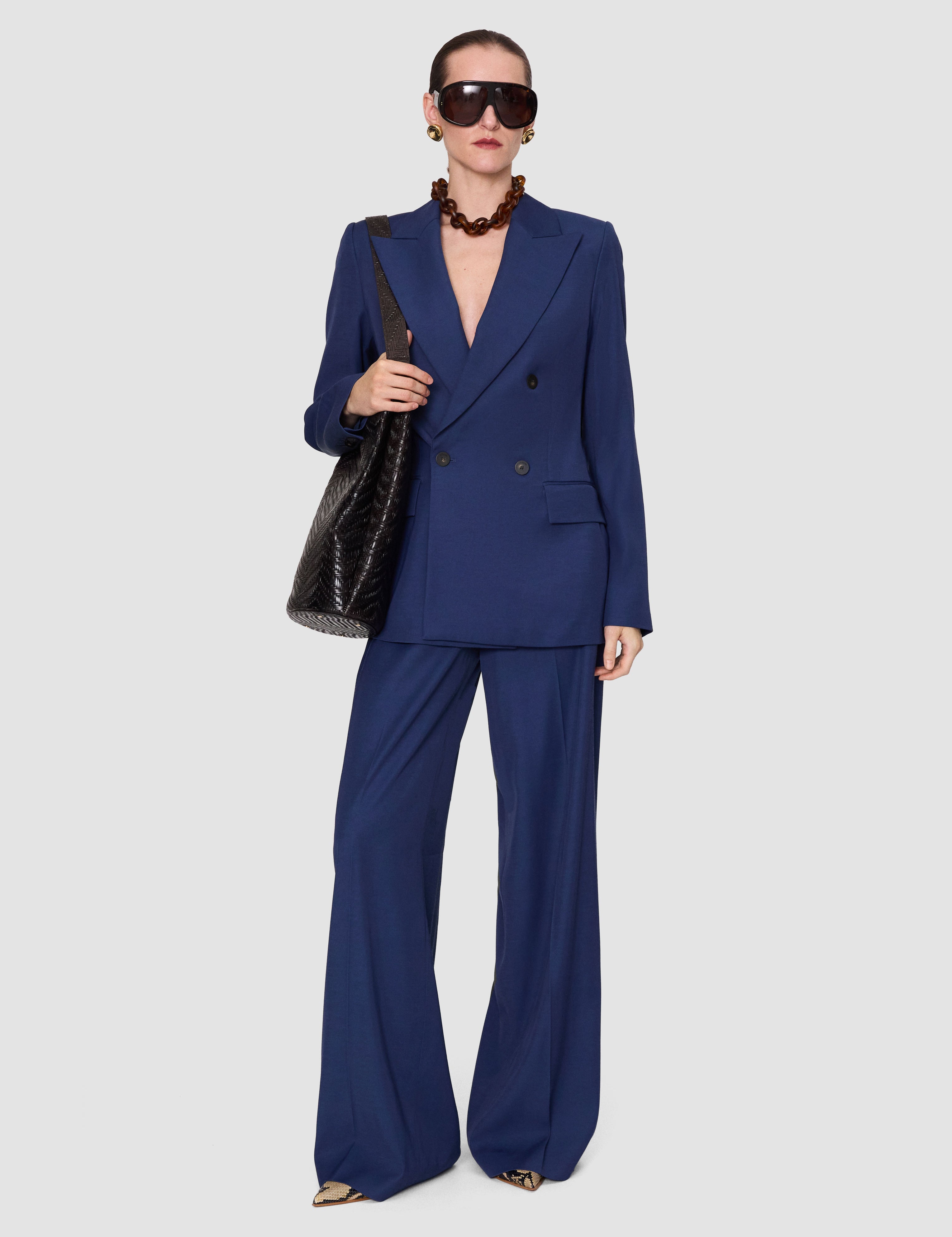 Blue Fari Cady Twill Jacket - Joseph