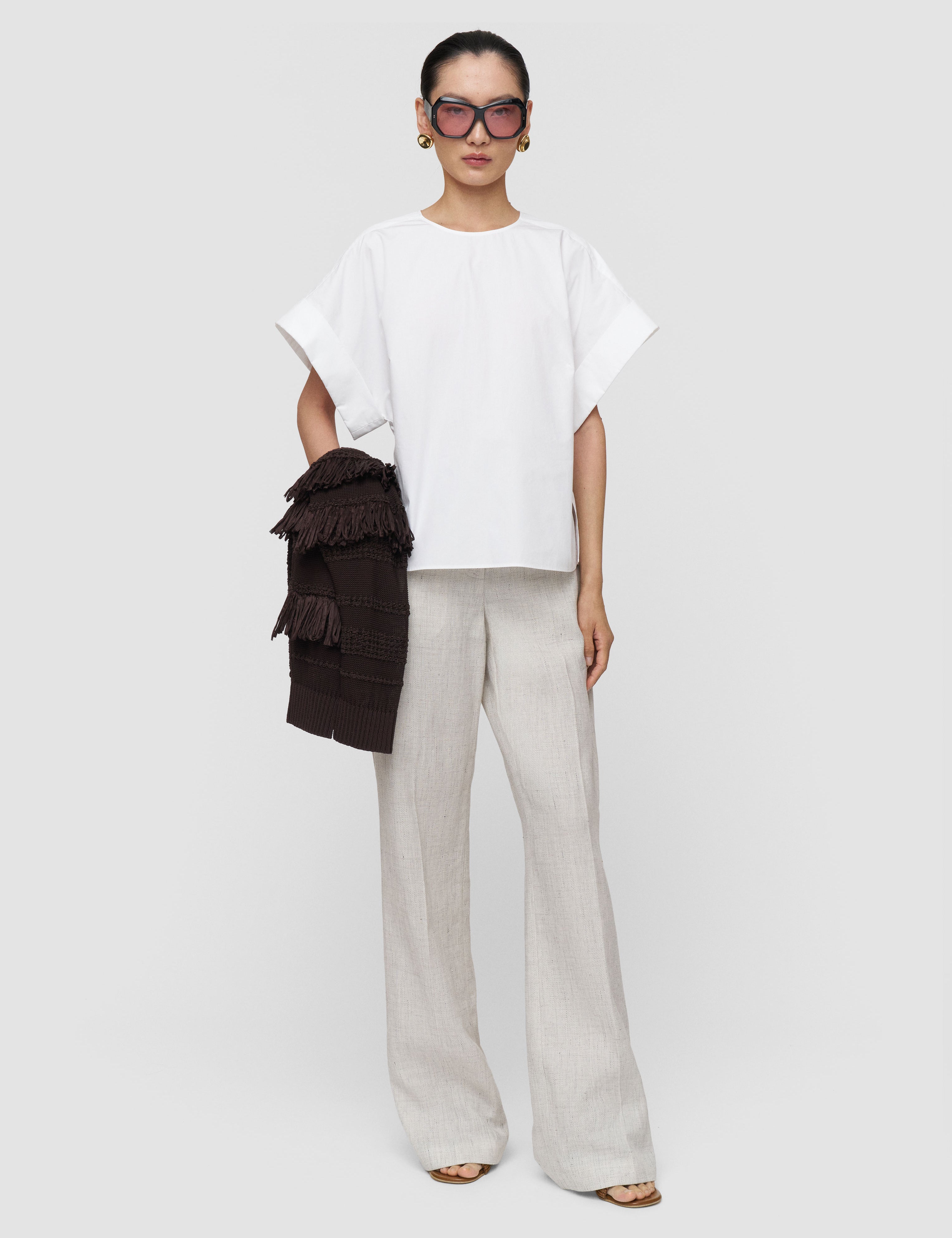White Fassia Cotton Poplin Blouse - Joseph