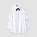 White Ferrus Tuxedo Cotton Shirt - Joseph