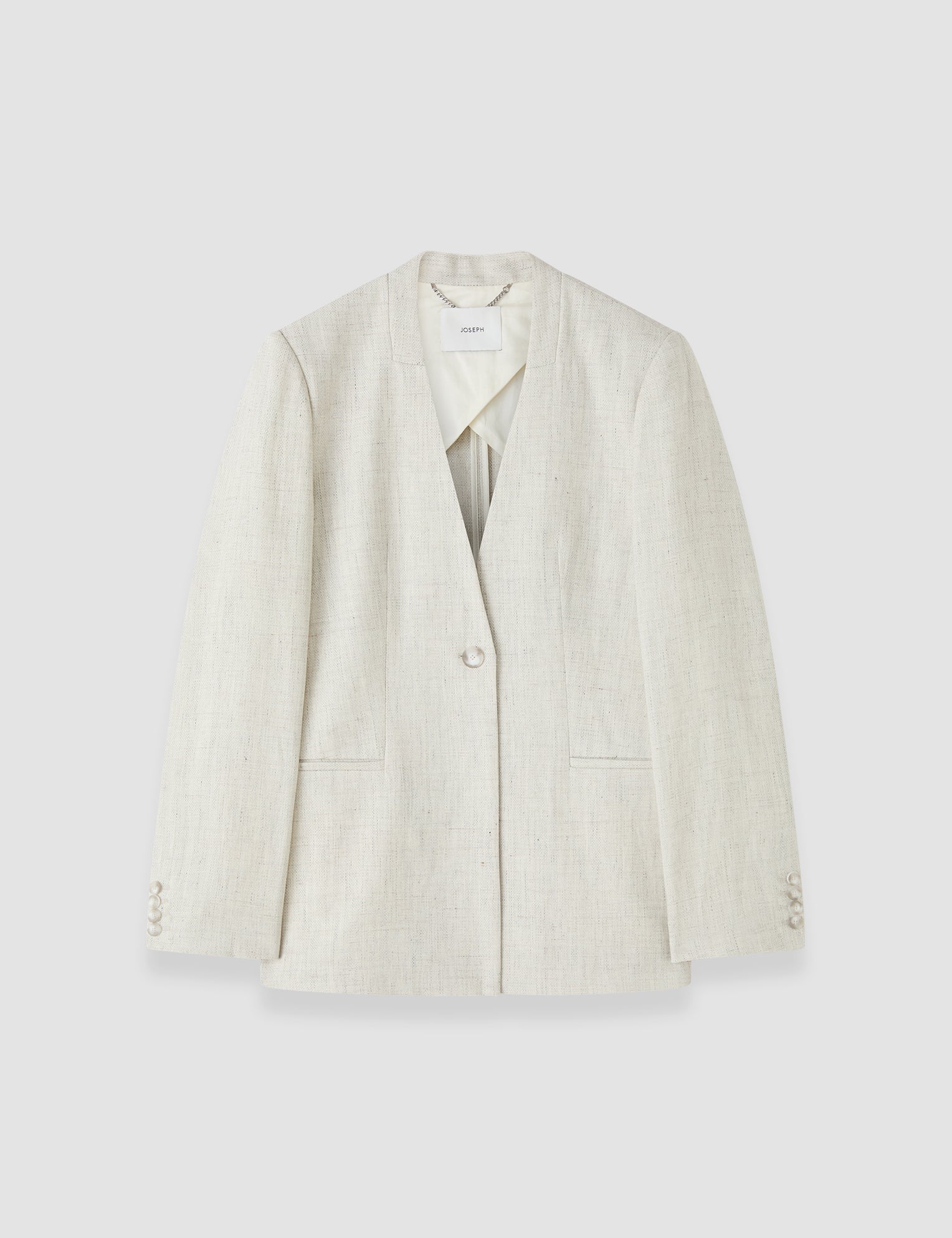 Grey Ferula Textured Cotton Linen Jacket - Joseph