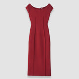Red Foin Compact Milano Knit Dress - Joseph