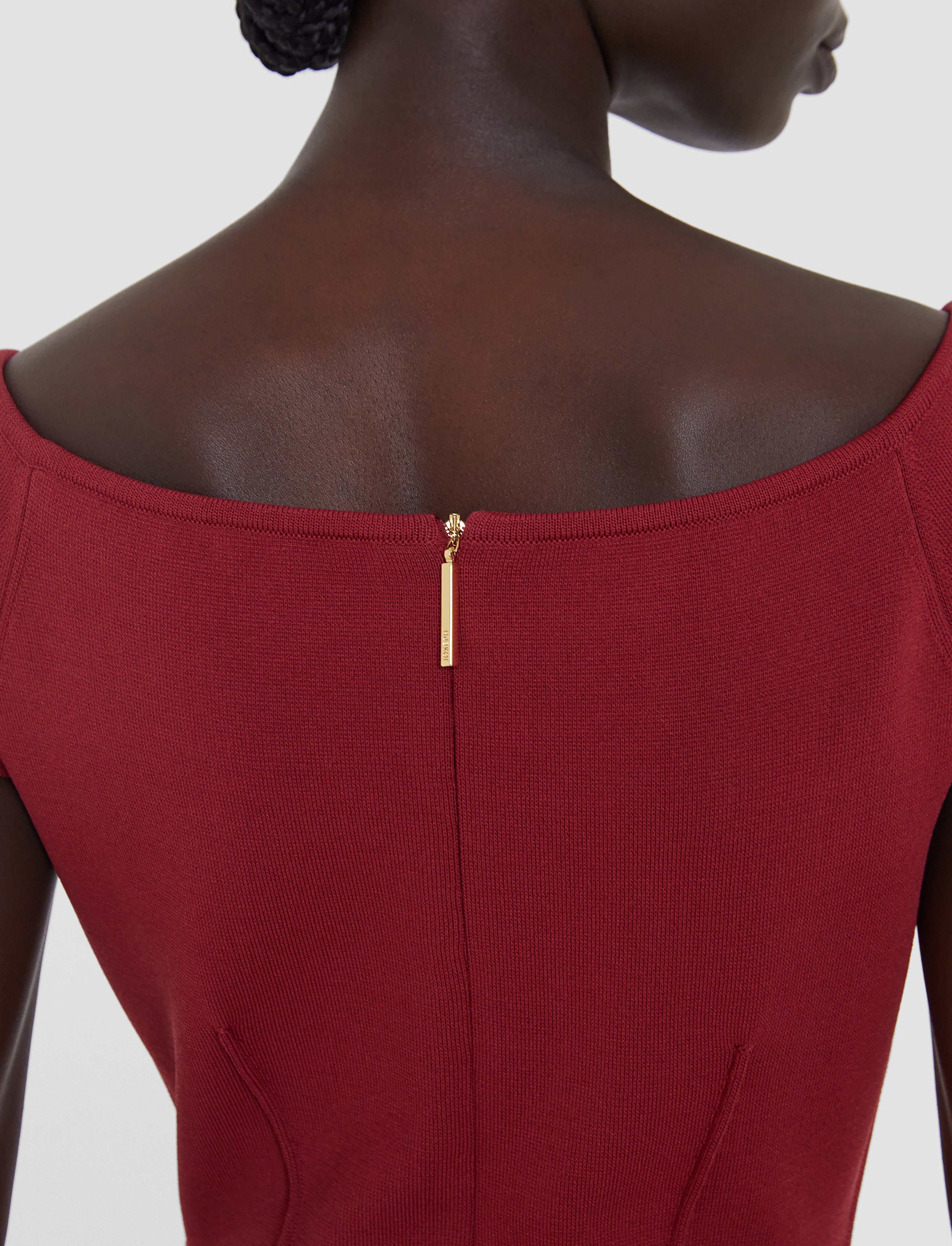 rouge-robe-en-jersey-compact-milano-JOSEPH