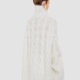 White Fortin Cable Mohair Jumper - Joseph