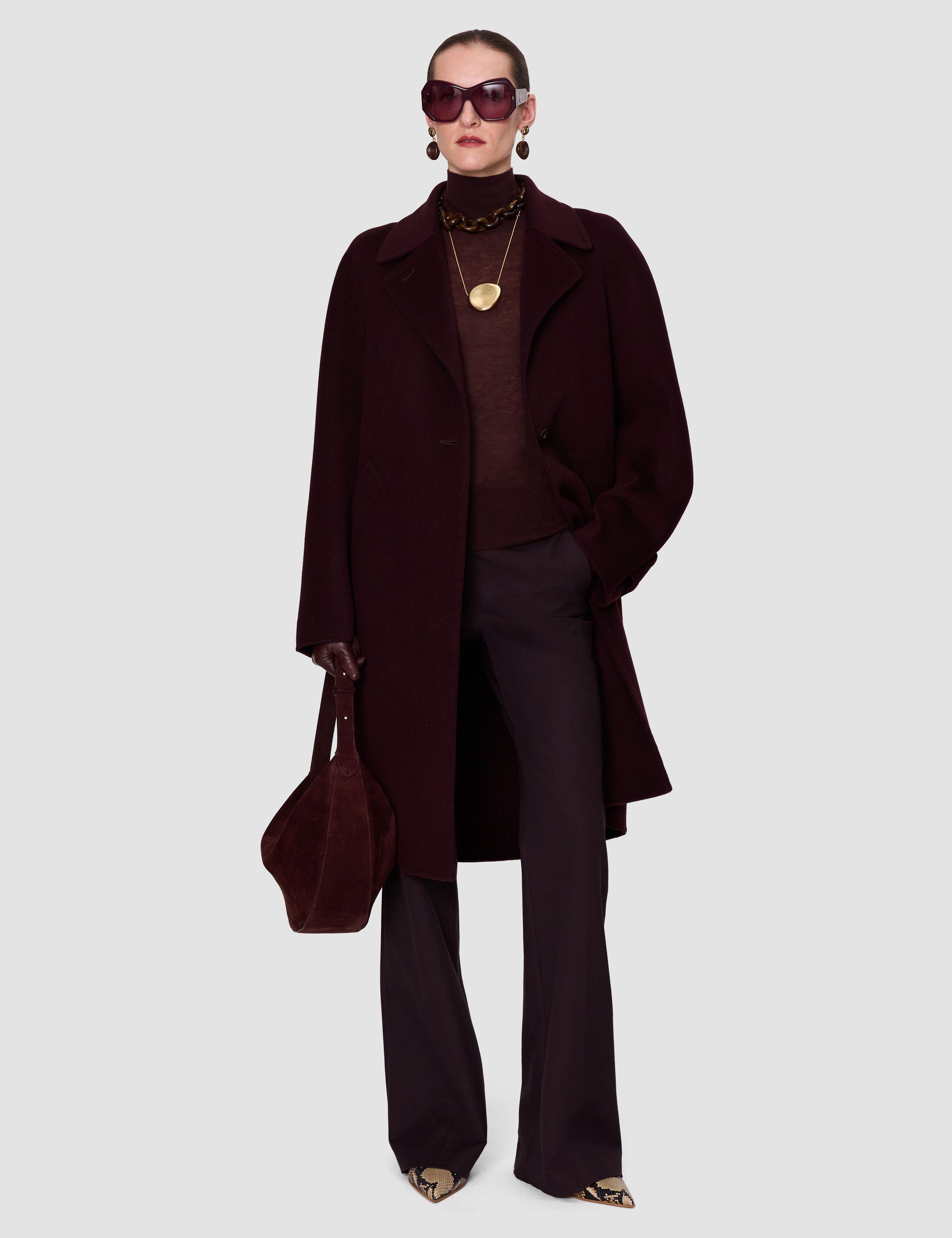 Purple Franco Double Face Cashmere Coat - Joseph