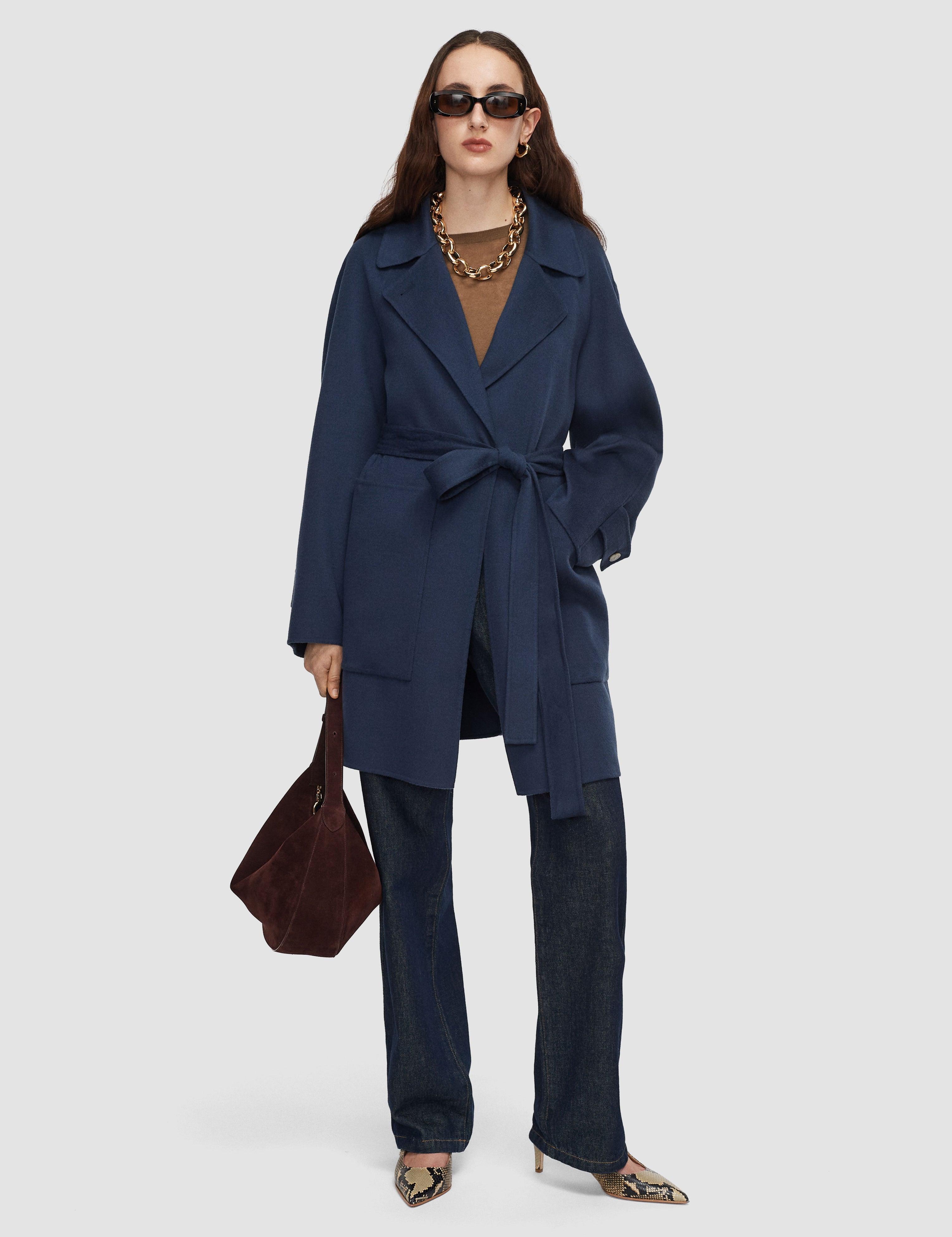 Blue Frankie Light Double Face Wool Coat - Joseph