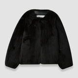 Black Gomez Long Haired Shearling Jacket - Joseph