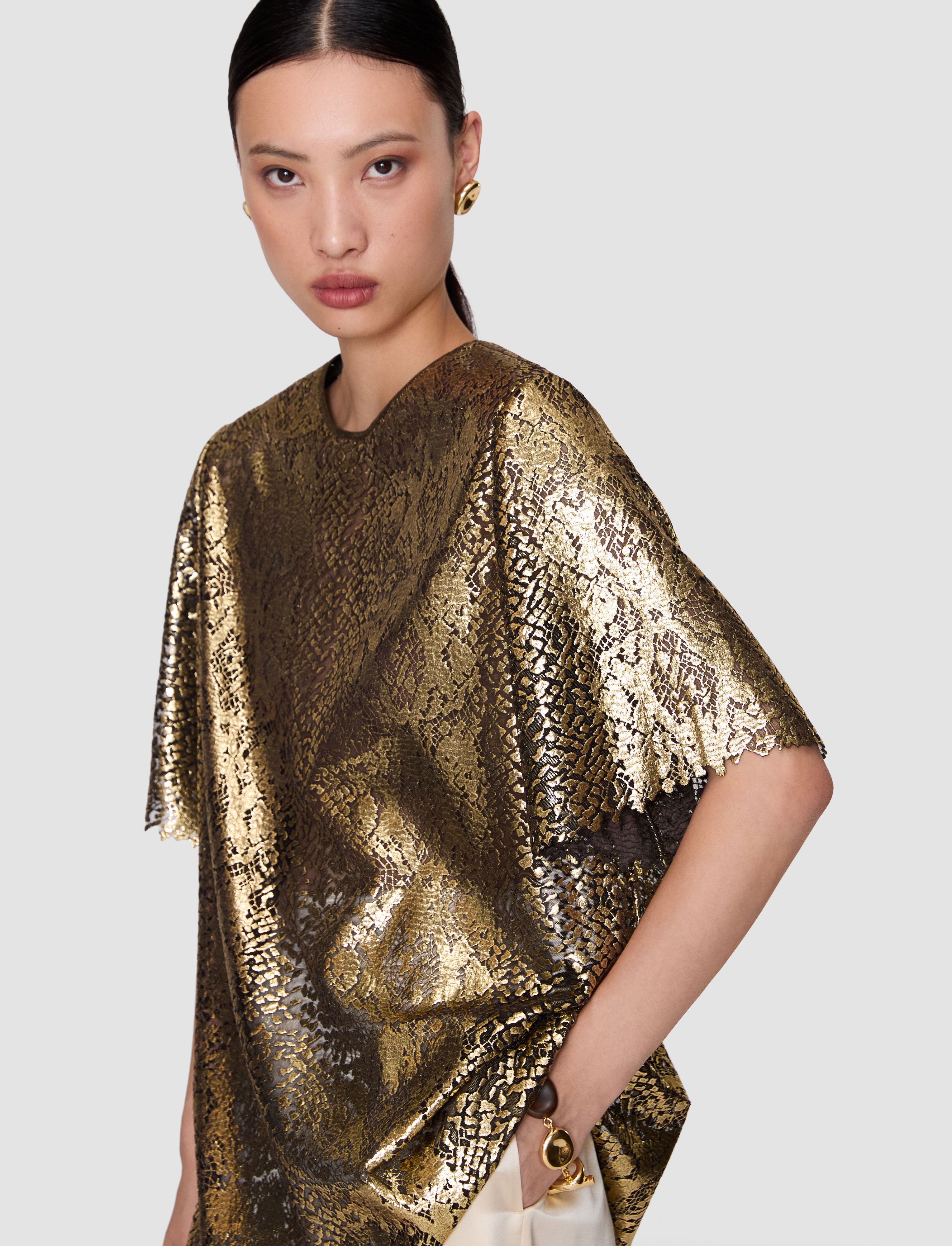 gold-hassop-bullion-sheer-snake-blouse-JOSEPH