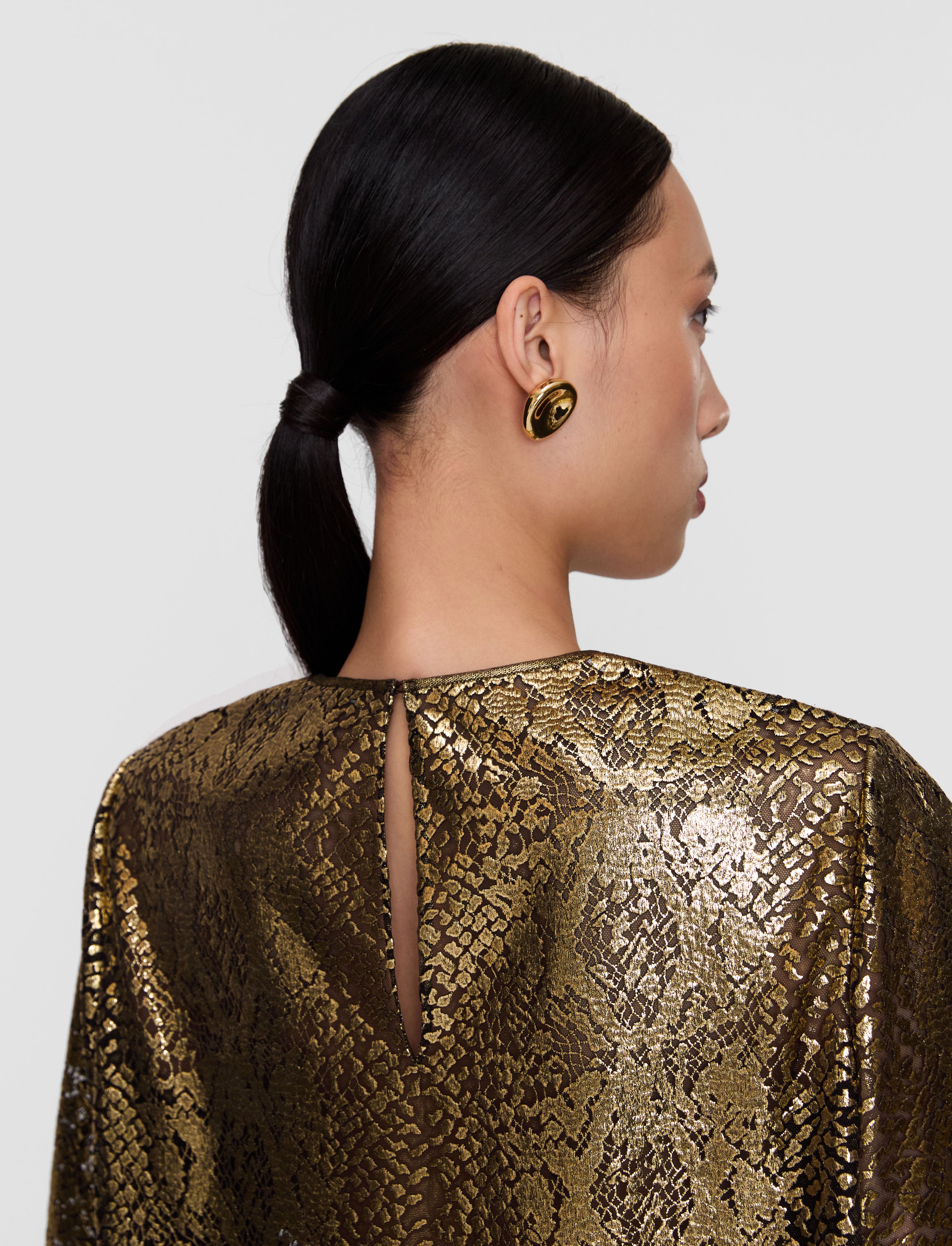 gold-hassop-bullion-sheer-snake-blouse-JOSEPH