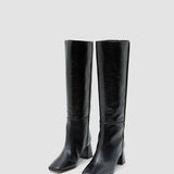 Heeled Knee High Patent Leather Boots