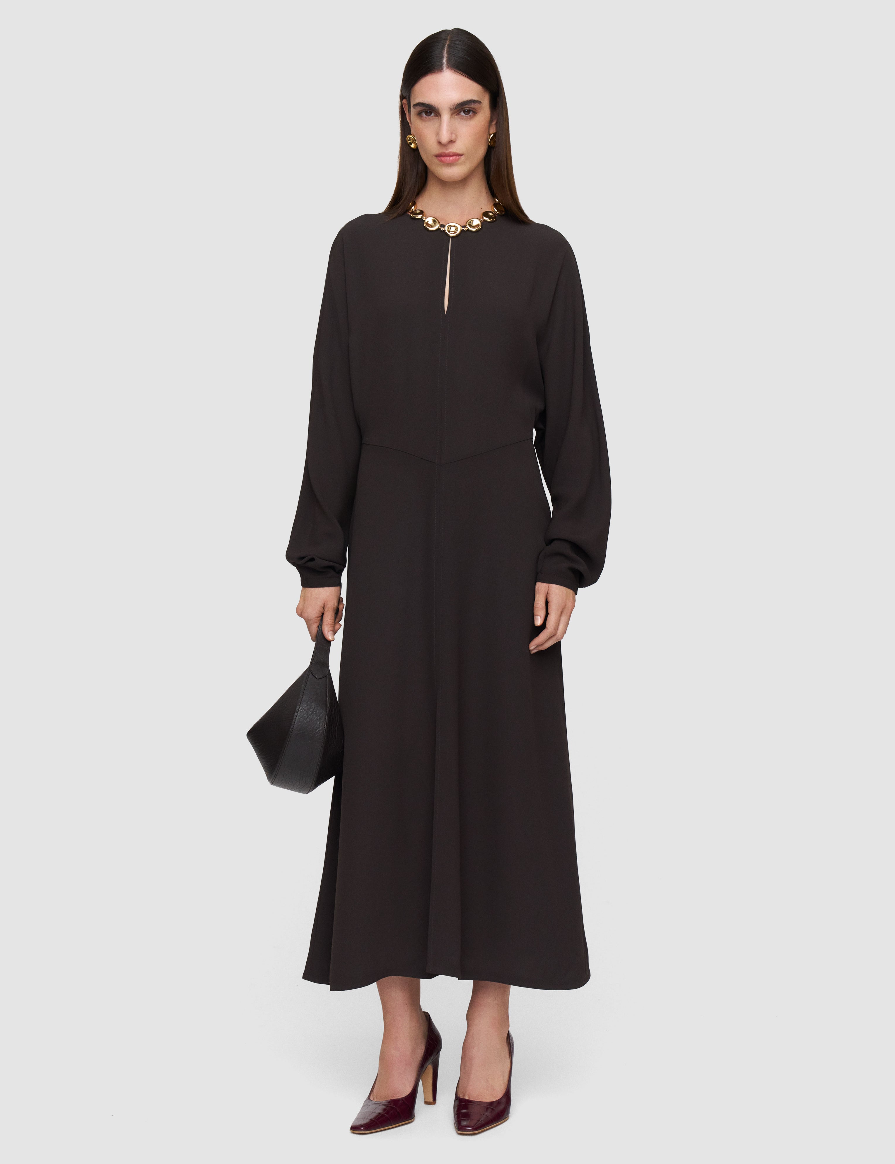Brown Hills Crepe Dress - Joseph