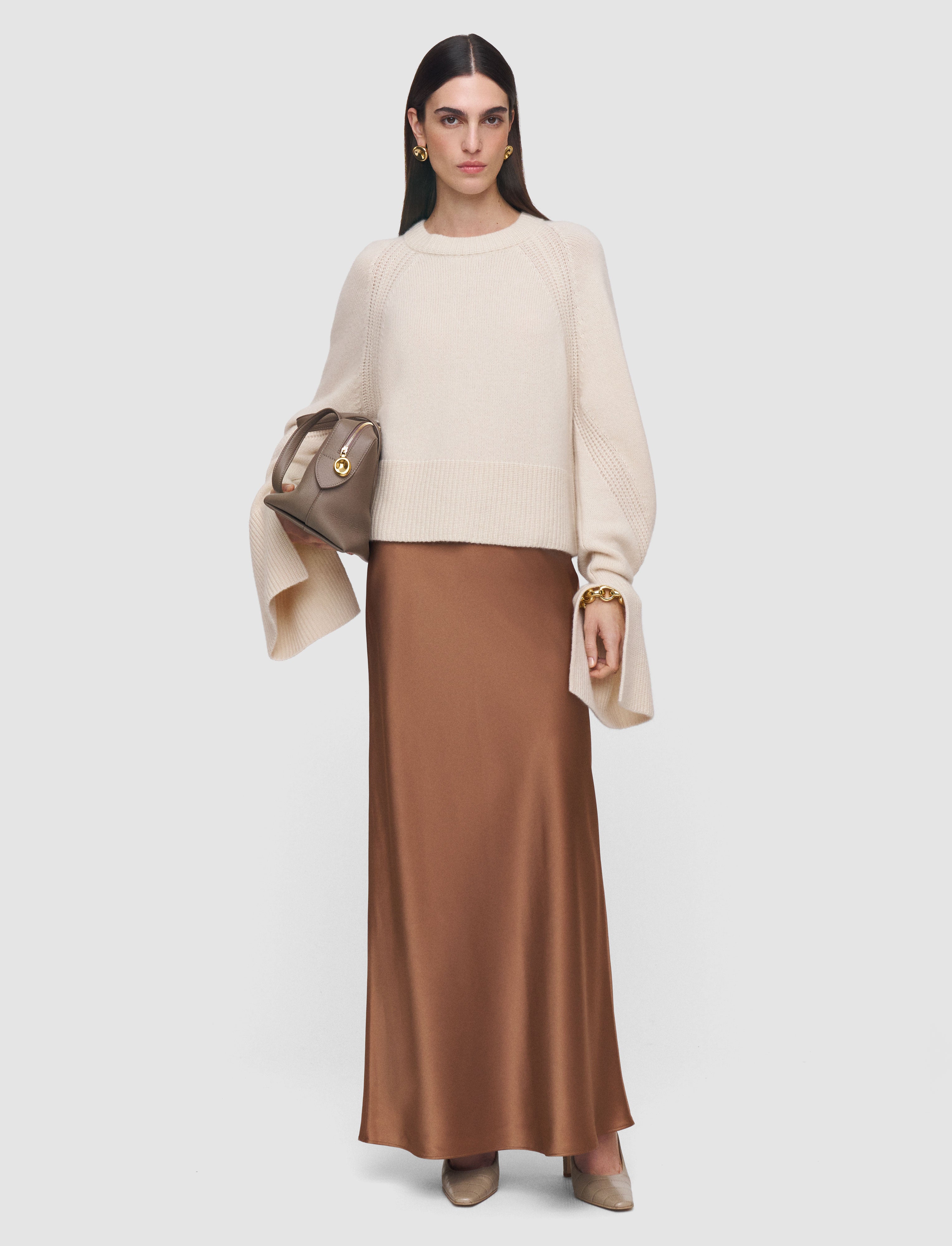 brown-isaak-long-silk-satin-skirt-JOSEPH