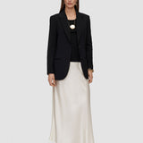 White Isaak Long Silk Satin Skirt - Joseph