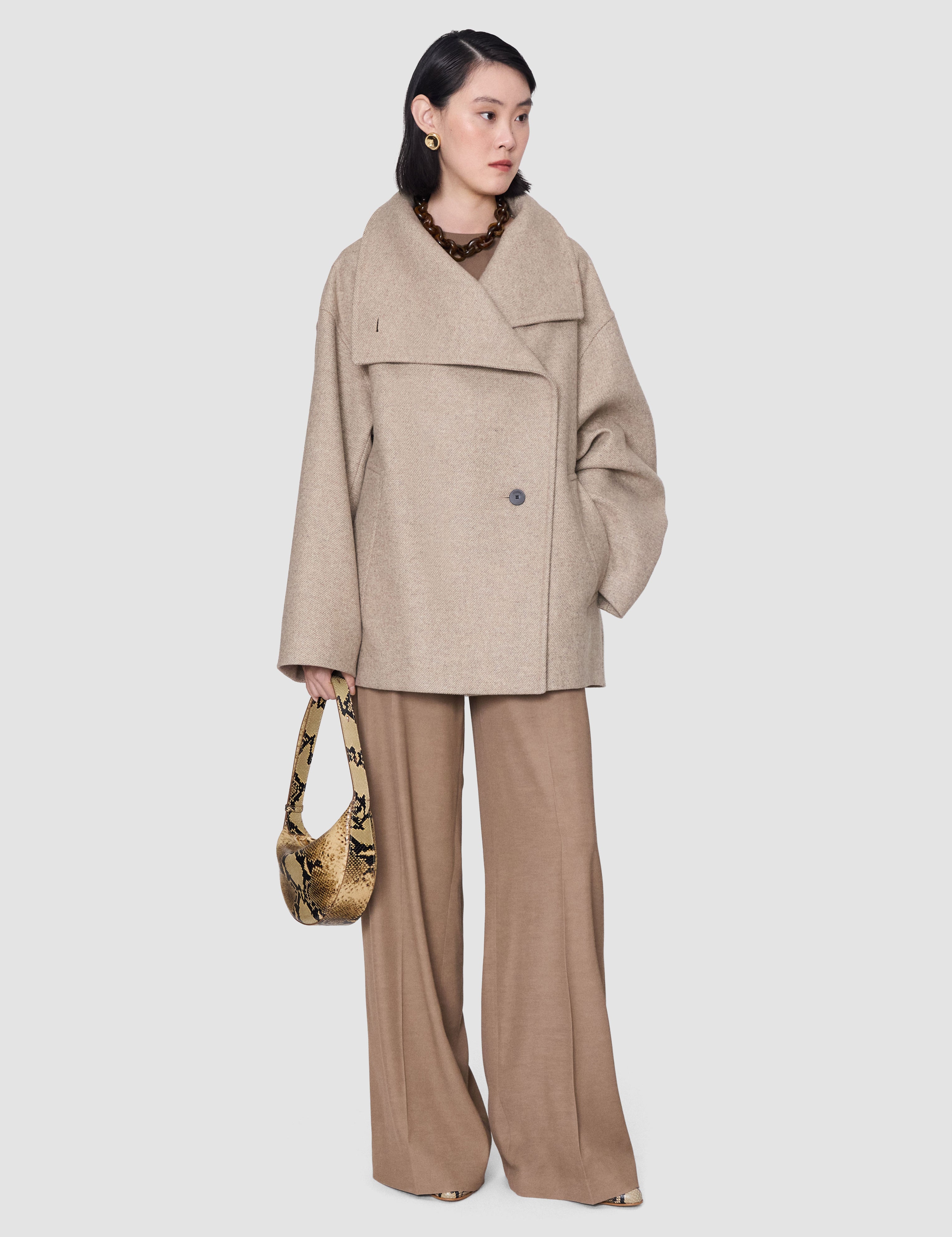 Beige Isaia Wool Blend Coat - Joseph