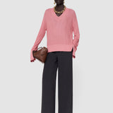 Pink Jardin Silk Cotton Rib Jumper - Joseph