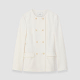 White Jerri Textured Wool Jacket - Joseph