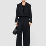 Black Jnane Cotton Linen Trousers - Joseph