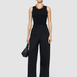Black Jnane Cotton Linen Trousers - Joseph