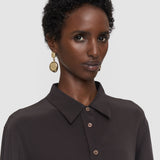 Brown Joe Crepe de Chine Silk Blouse - Joseph