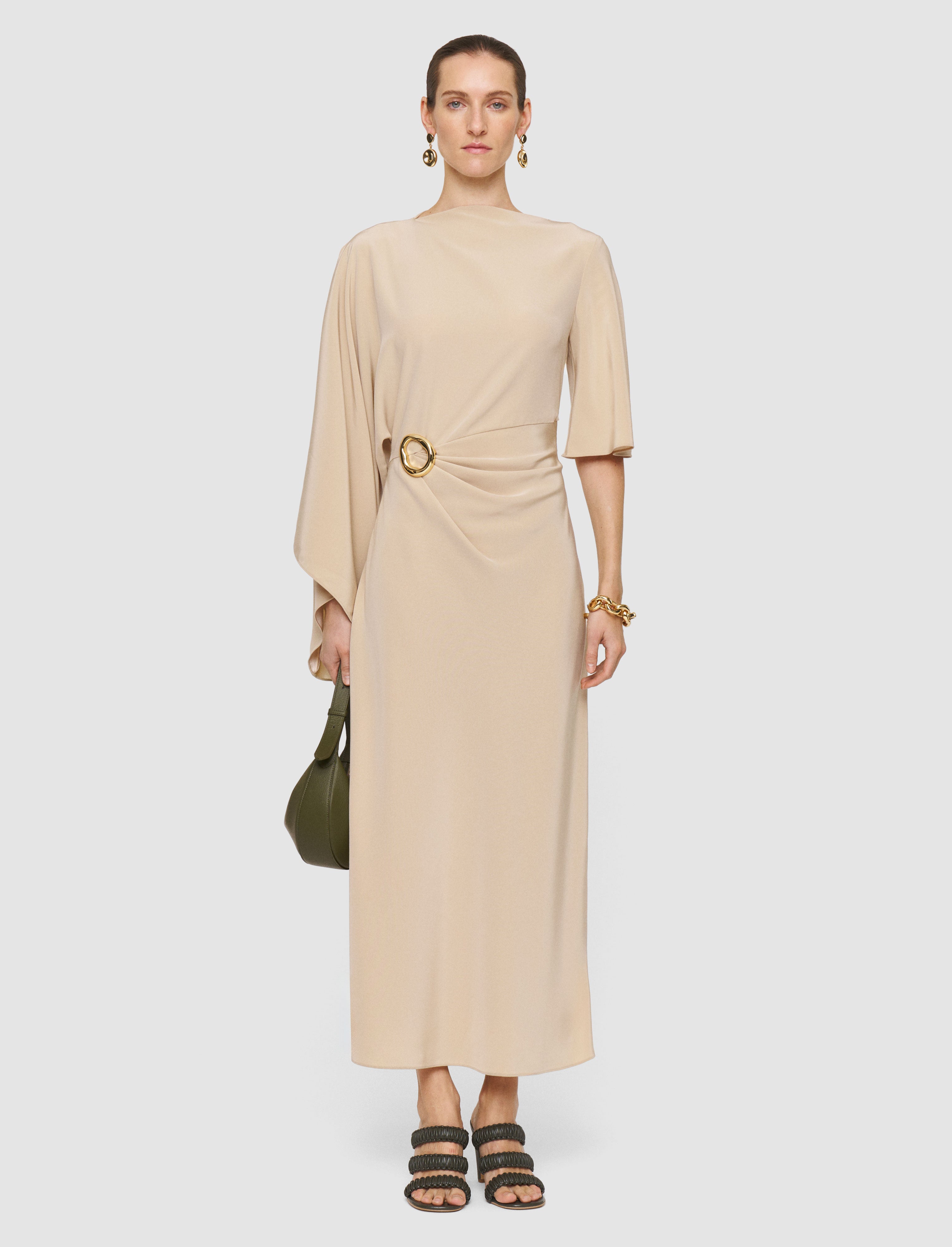 beige-robe-joya-en-satin-twill-JOSEPH