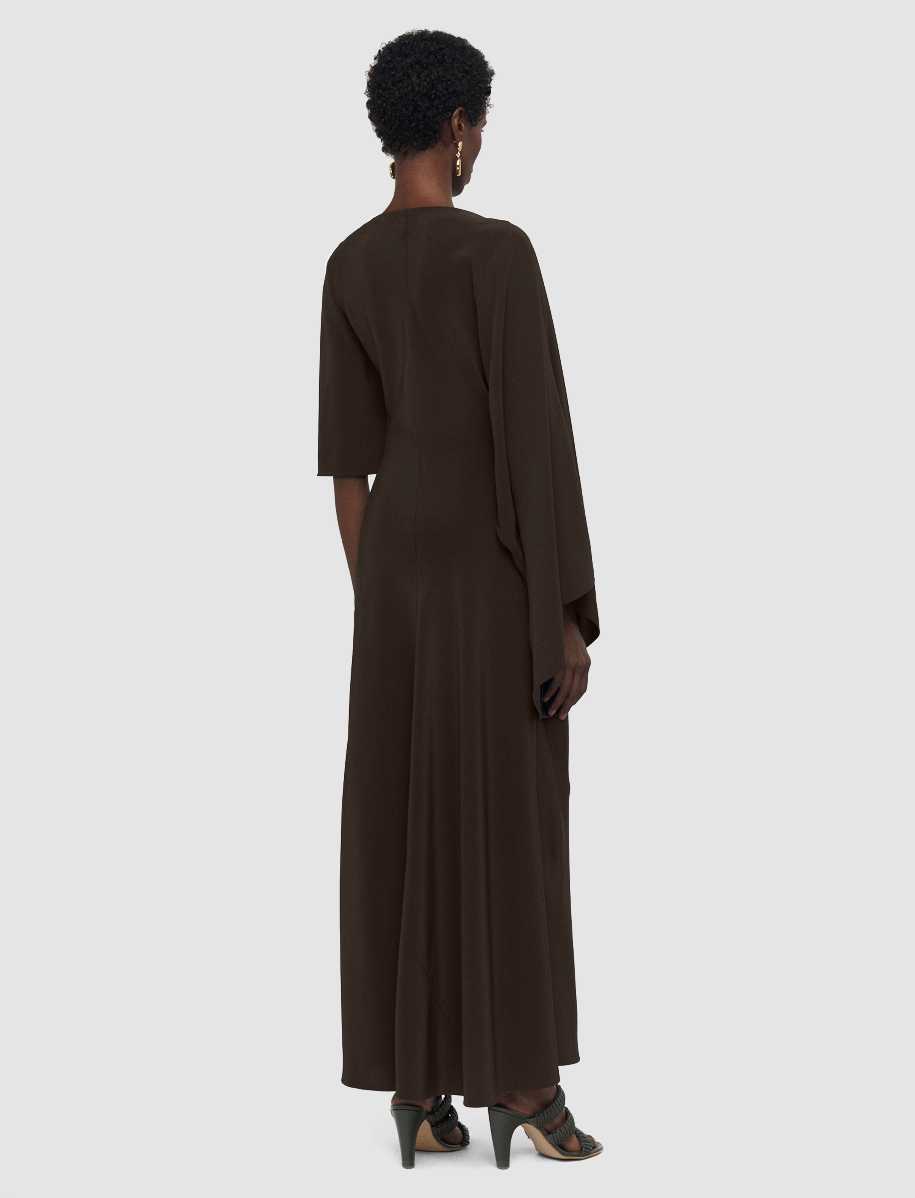 marron-robe-joya-en-satin-twill-JOSEPH